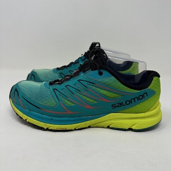 Saloman Sense‎ Mantra 3 Trail Running Shoes Size 7 Green Yellow Hiking - Picture 6 of 15